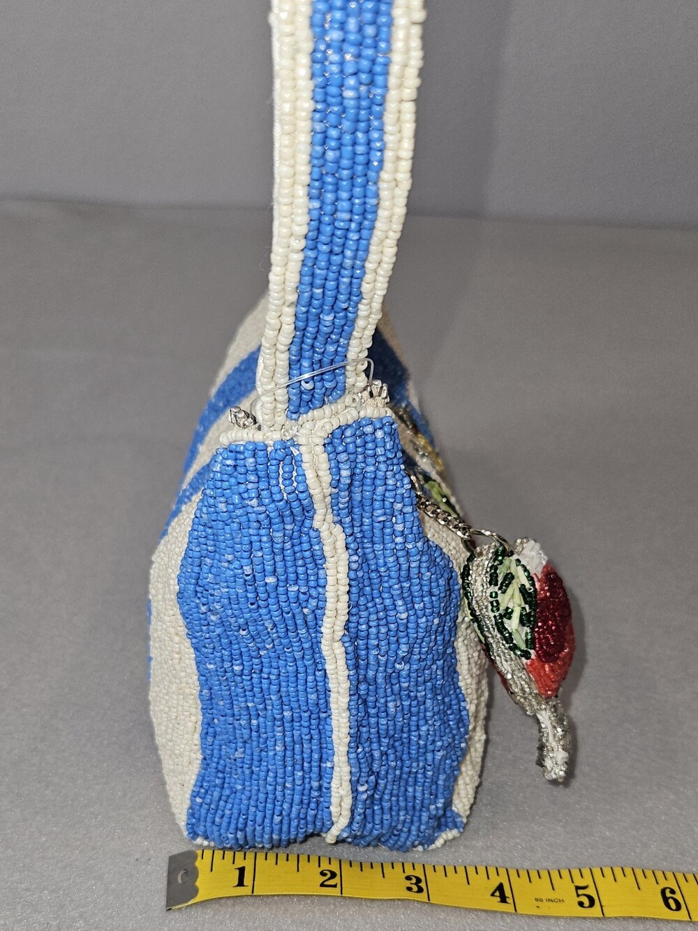 NWT Viral Beaded Cocktail Shoulder Bag with Matching Beaded Cocktail Purse Charm - Picture 13 of 16